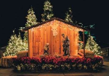 A life-size Nativity scene