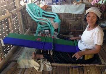 A Kachin woman weaving