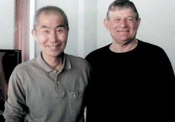 Fr. Joe Brooder, right, and Tanaka Kun