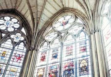 Stained glass windows of a church